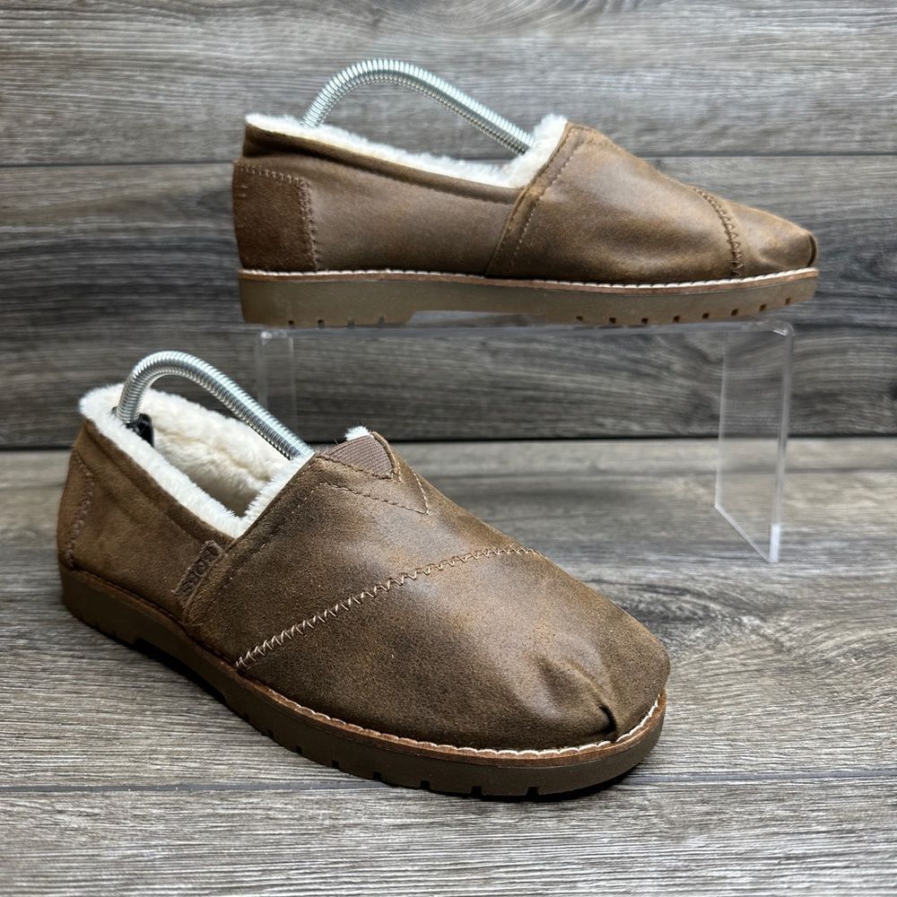 WOMEN'S BOBS SKECHERS CHILL LUGS URBAN SPELL BROWN SLIP-ON SHOES - SZ 7